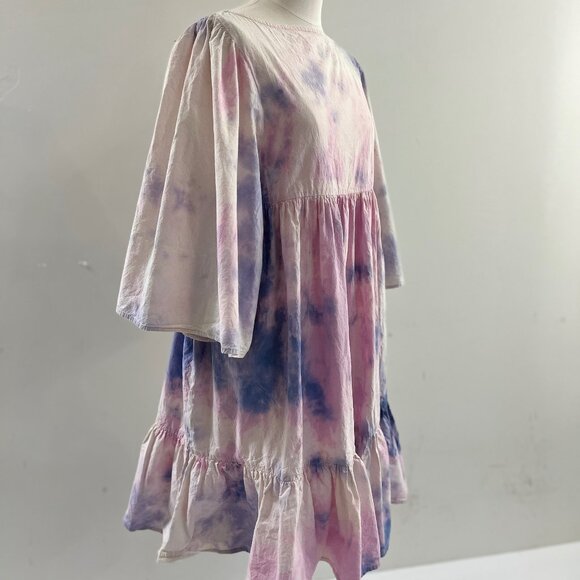 Pink & Blue hand dyed cotton dress - Picture 3 of 4